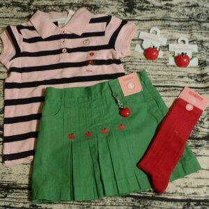 Gymboree Prep School Size 5 Adjustable Waist Skort Shirt Socks Pony Outfit NWT